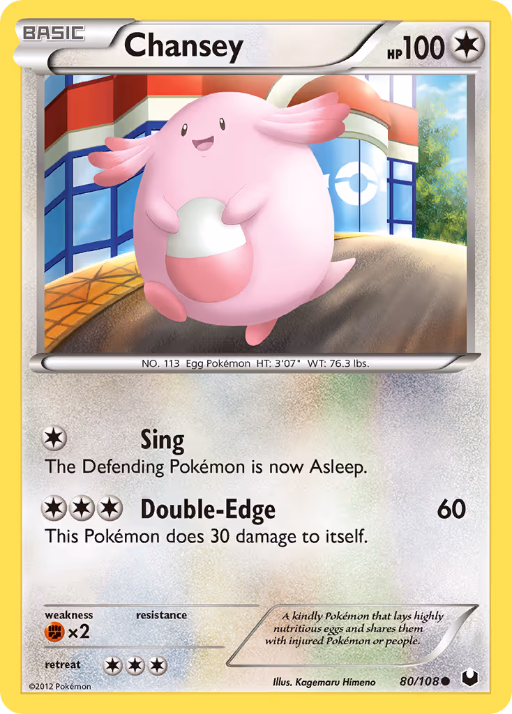 Chansey 80/108 Pokemon card