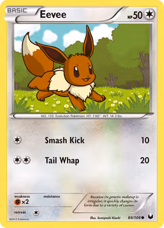 Eevee 84/108 Pokemon card