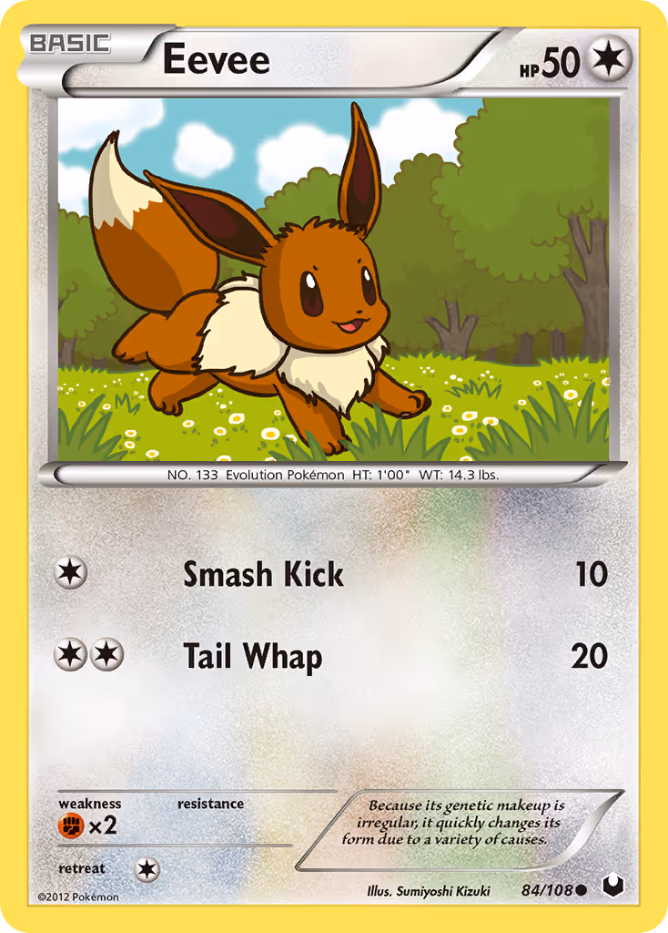 Eevee 84/108 Pokemon card