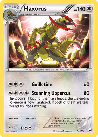 Haxorus 89/108 Pokemon card