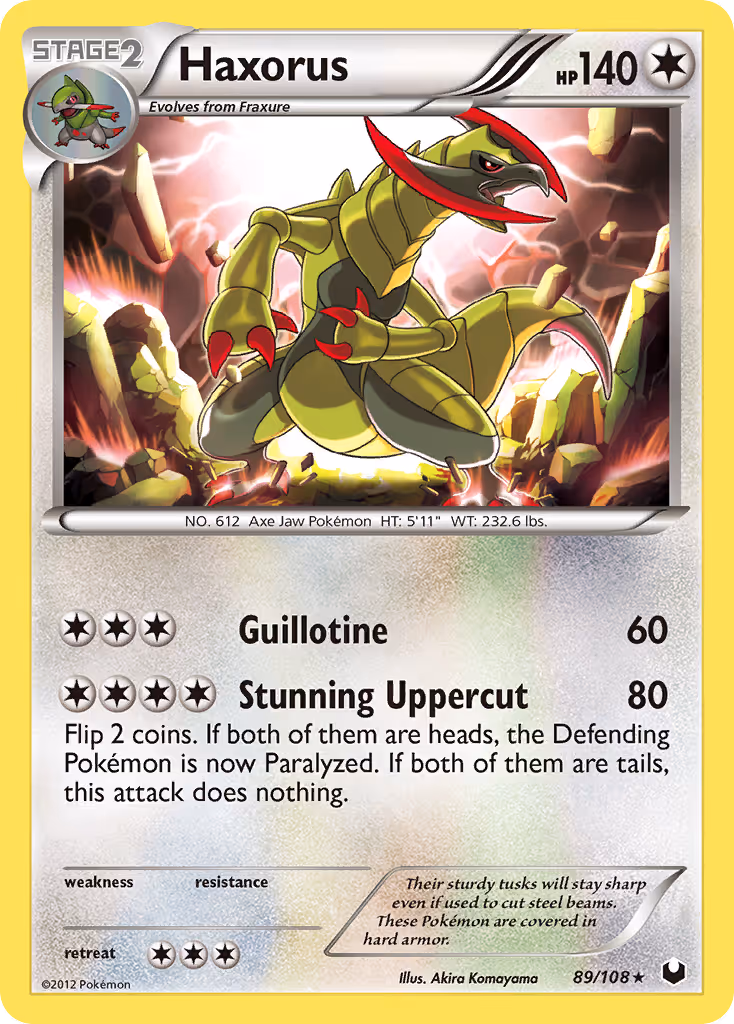 Haxorus 89/108 Pokemon card