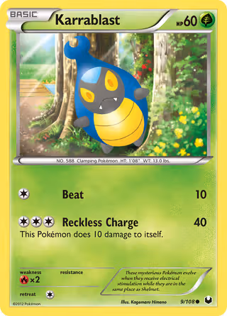 Karrablast 9/108 Pokemon card