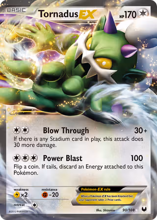 Tornadus-EX 90/108 Pokemon card