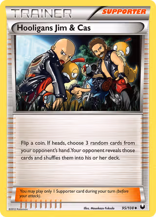 Hooligans Jim & Cas 95/108 Pokemon card