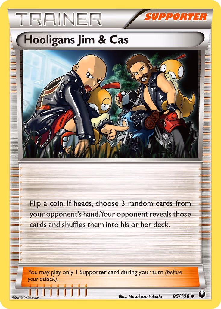 Hooligans Jim & Cas 95/108 Pokemon card