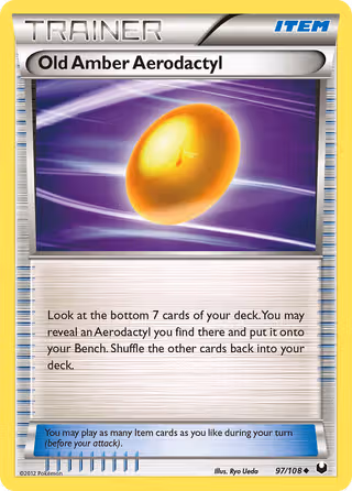 Old Amber Aerodactyl 97/108 Pokemon card
