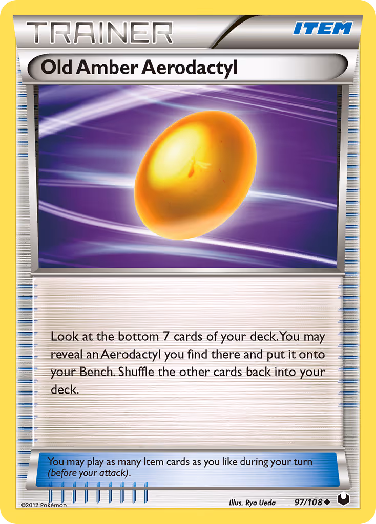 Old Amber Aerodactyl 97/108 Pokemon card
