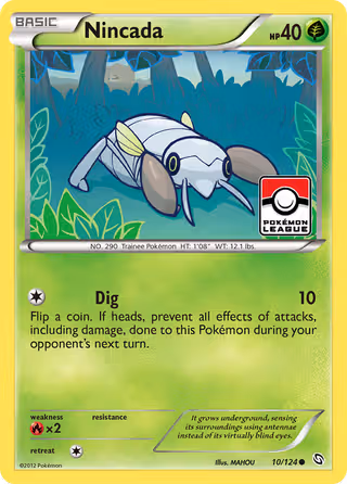 Nincada 10/124 Pokemon card