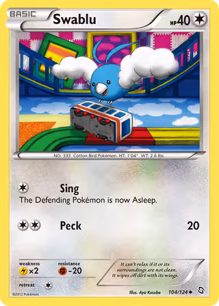 Swablu 104/124 Pokemon card