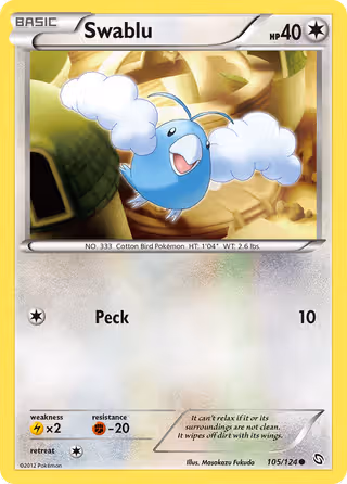 Swablu 105/124 Pokemon card