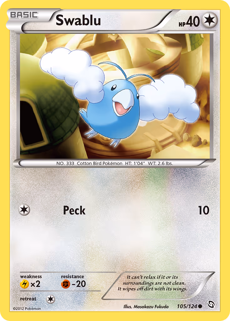 Swablu 105/124 Pokemon card