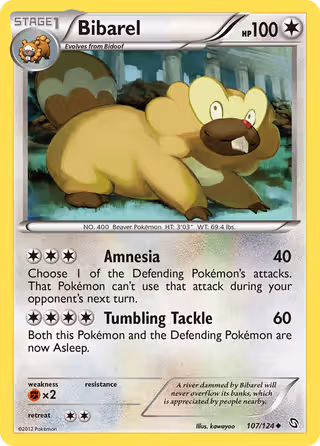 Bibarel 107/124 Pokemon card