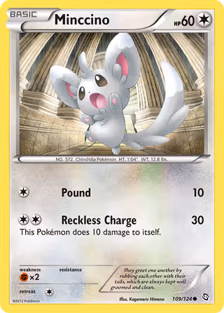 Minccino 109/124 Pokemon card
