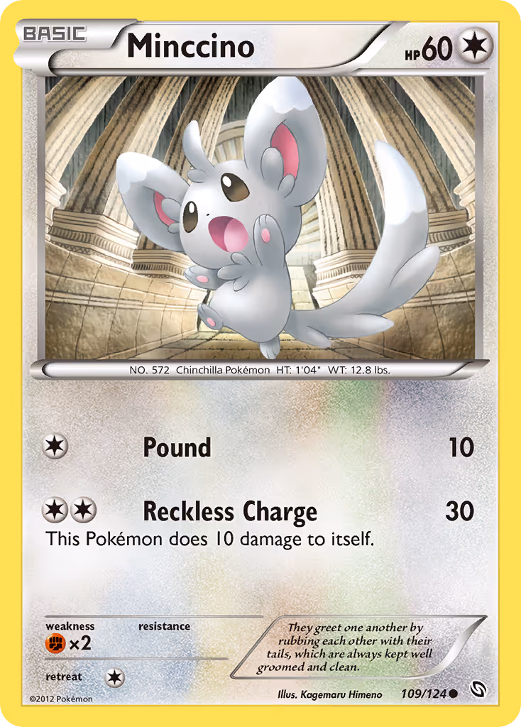 Minccino 109/124 Pokemon card