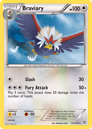 Braviary 112/124 Pokemon card