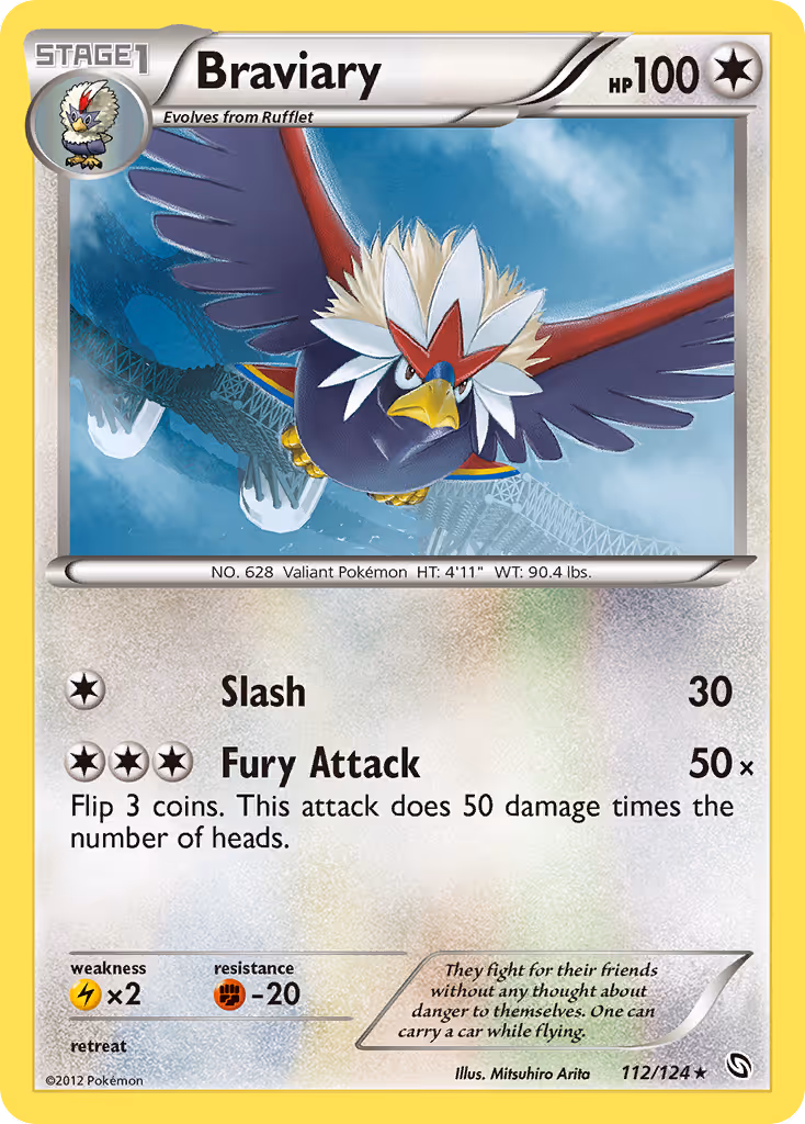 Braviary 112/124 Pokemon card