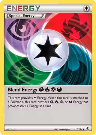 Blend Energy Grass Fire Psychic Darkness 117/124 Pokemon card