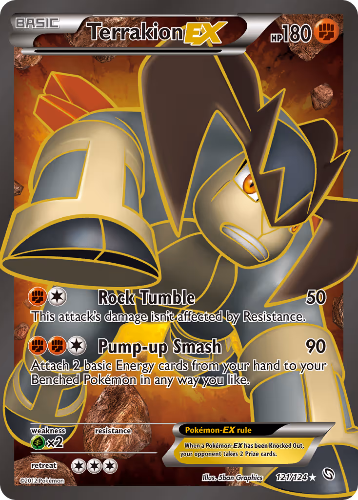 Terrakion-EX 121/124 Pokemon card