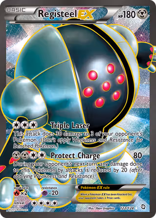 Registeel-EX 122/124 Pokemon card