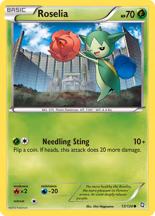 Roselia 13/124 Pokemon card