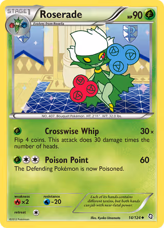 Roserade 14/124 Pokemon card