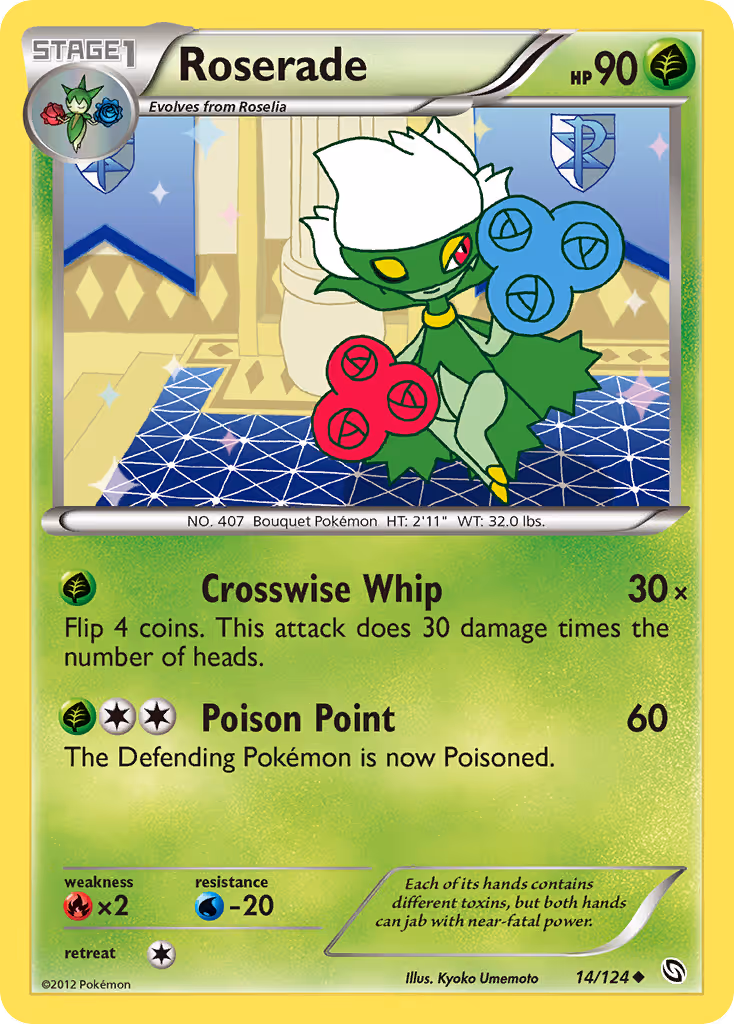 Roserade 14/124 Pokemon card