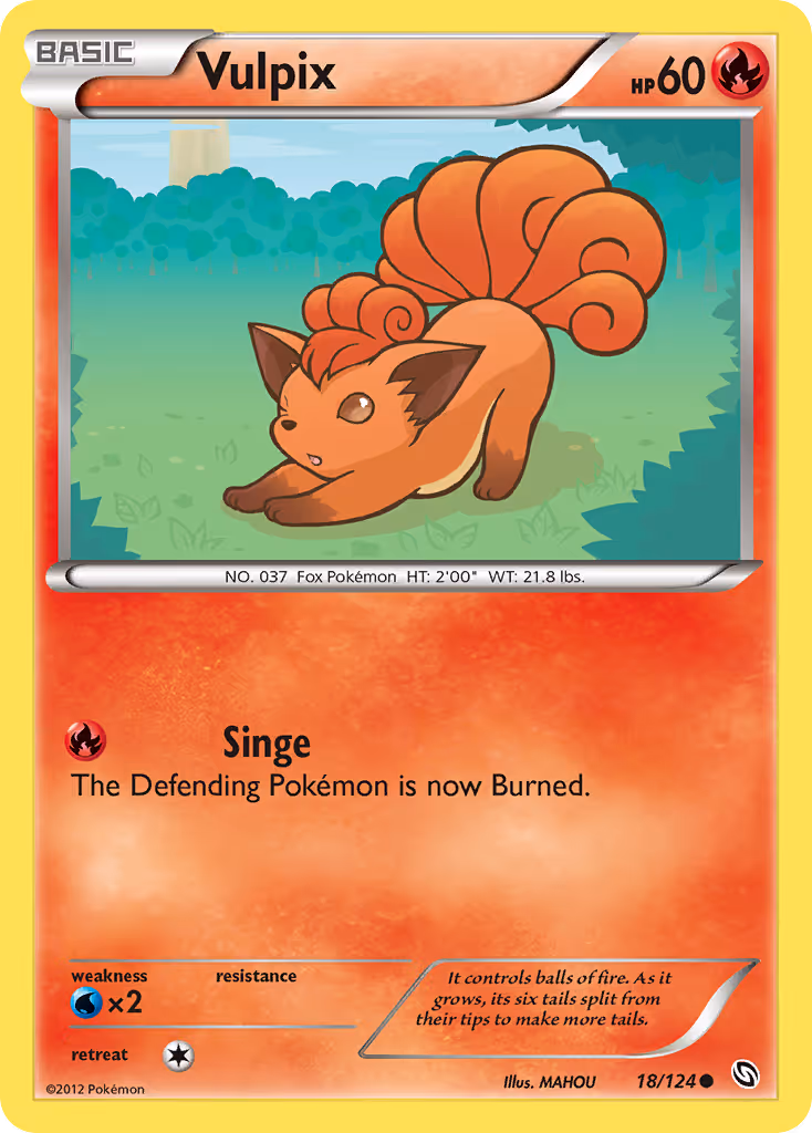 Vulpix 18/124 Pokemon card
