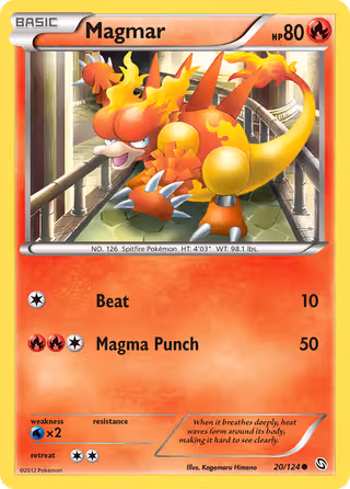 Magmar 20/124 Pokemon card