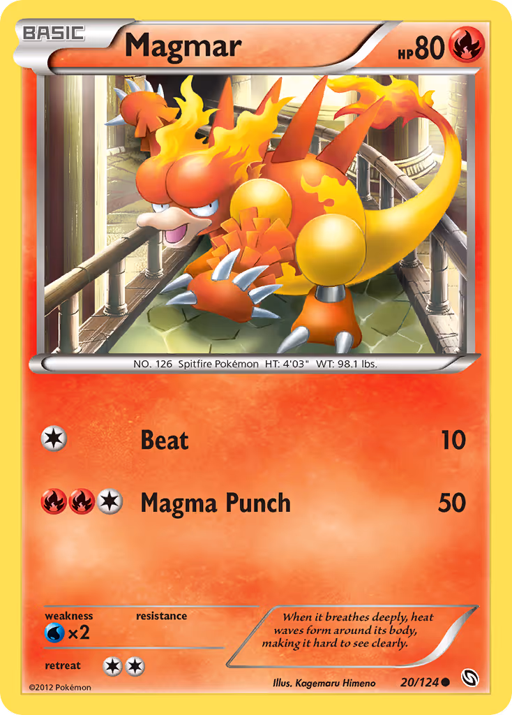 Magmar 20/124 Pokemon card