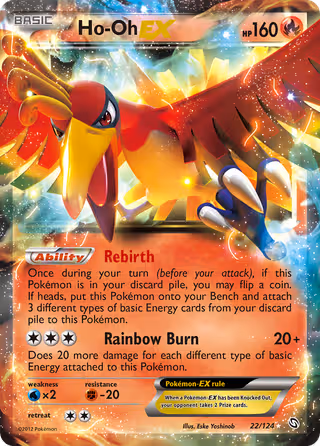 Ho-Oh-EX 22/124 Pokemon card