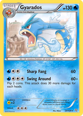 Gyarados 24/124 Pokemon card