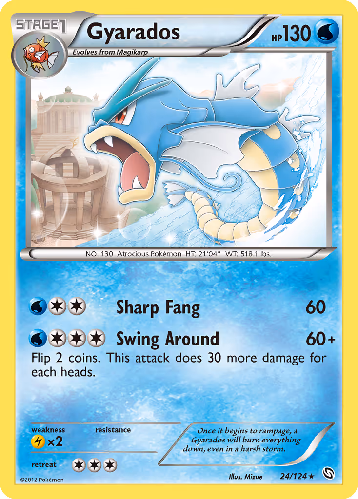 Gyarados 24/124 Pokemon card