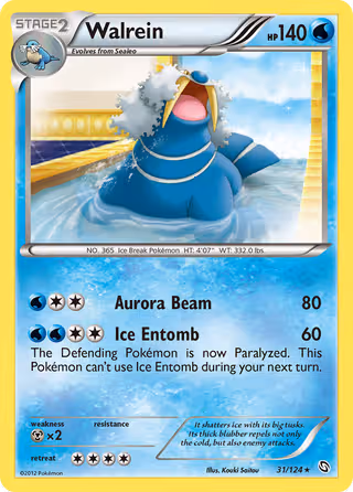 Walrein 31/124 Pokemon card