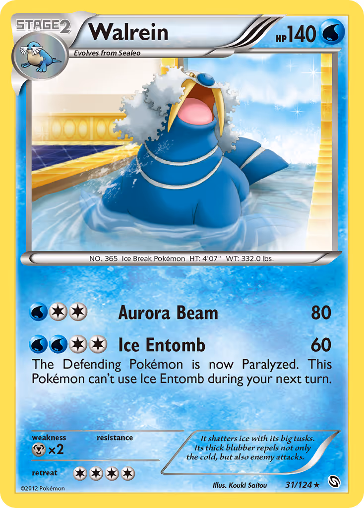 Walrein 31/124 Pokemon card