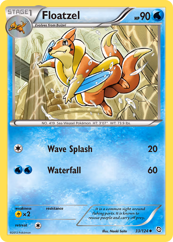 Floatzel 33/124 Pokemon card