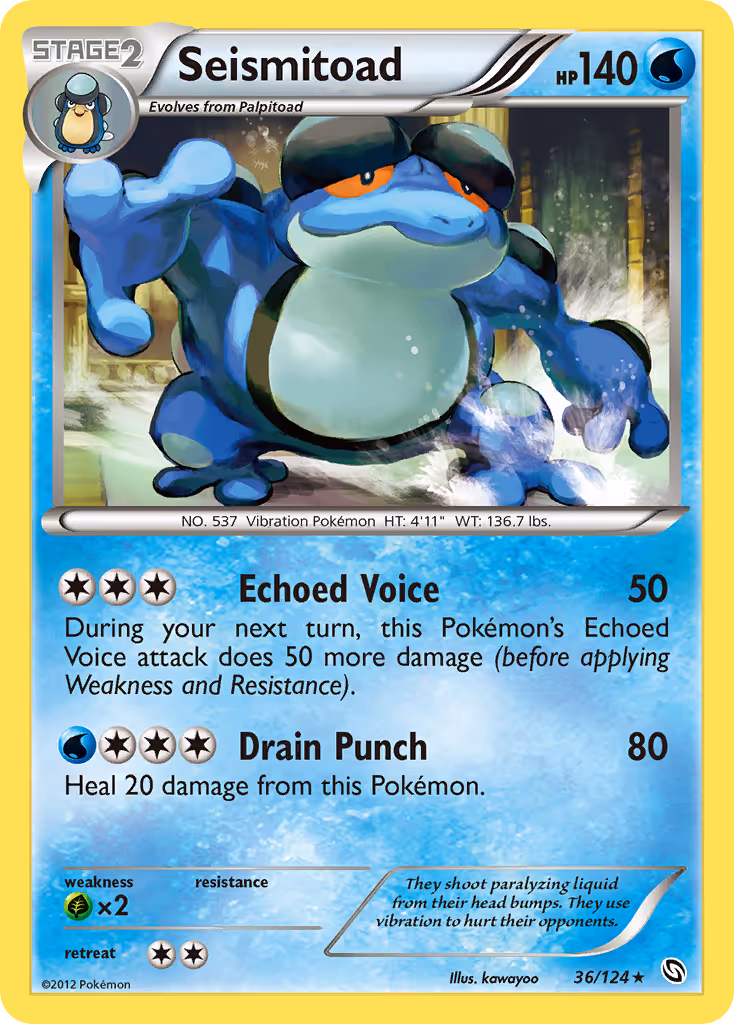 Seismitoad 36/124 Pokemon card