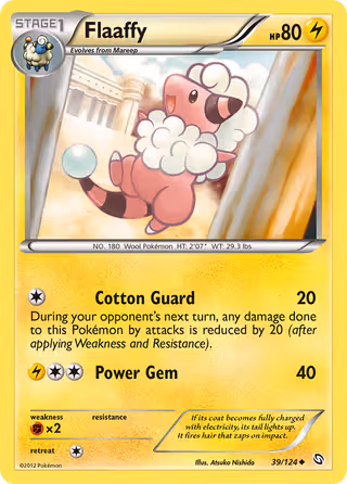 Flaaffy 39/124 Pokemon card