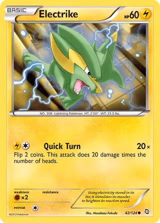 Electrike 42/124 Pokemon card