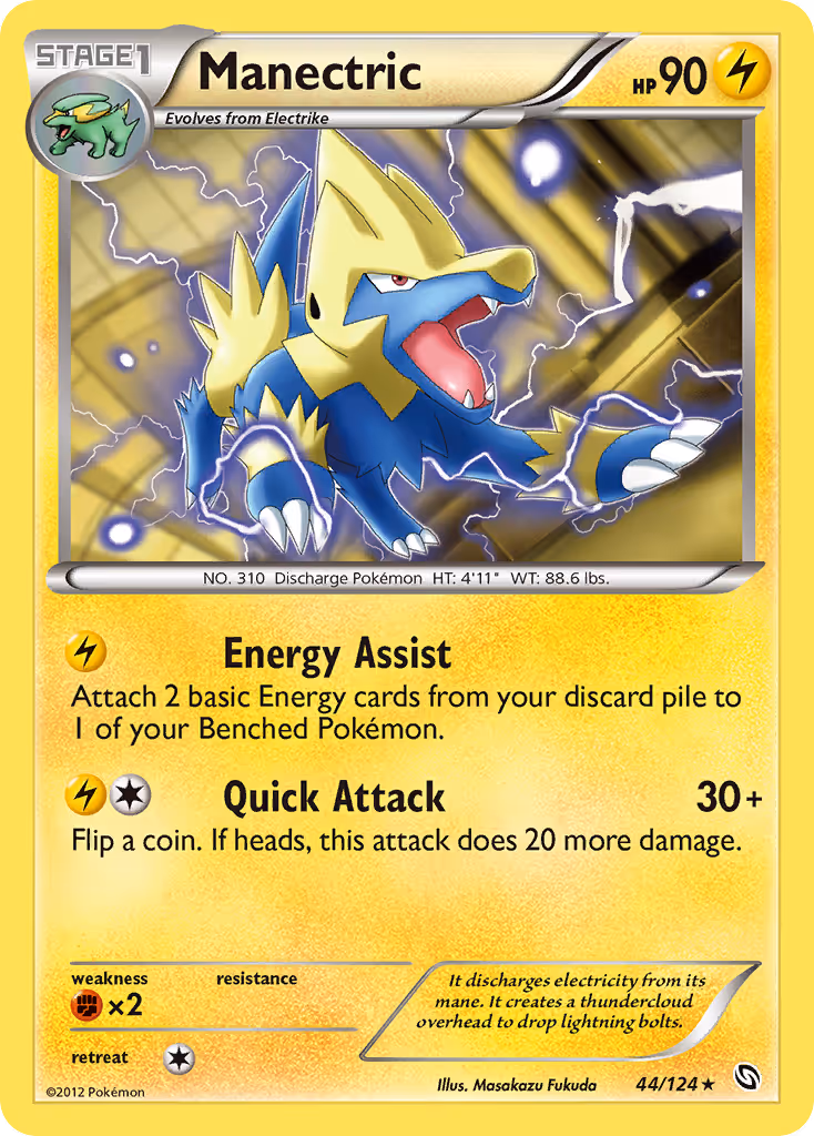 Manectric 44/124 Pokemon card