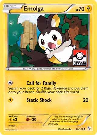 Emolga 45/124 Pokemon card