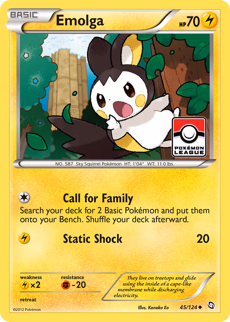 Emolga 45/124 Pokemon card
