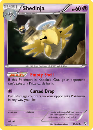 Shedinja 48/124 Pokemon card