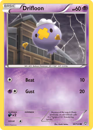 Drifloon 50/124 Pokemon card