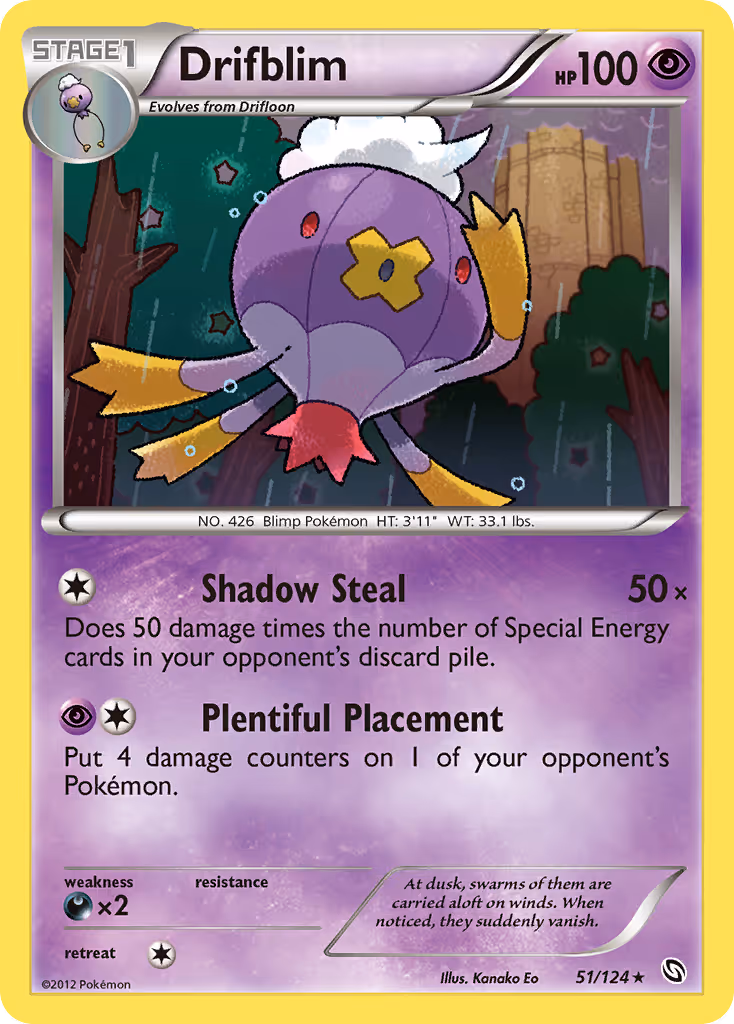 Drifblim 51/124 Pokemon card