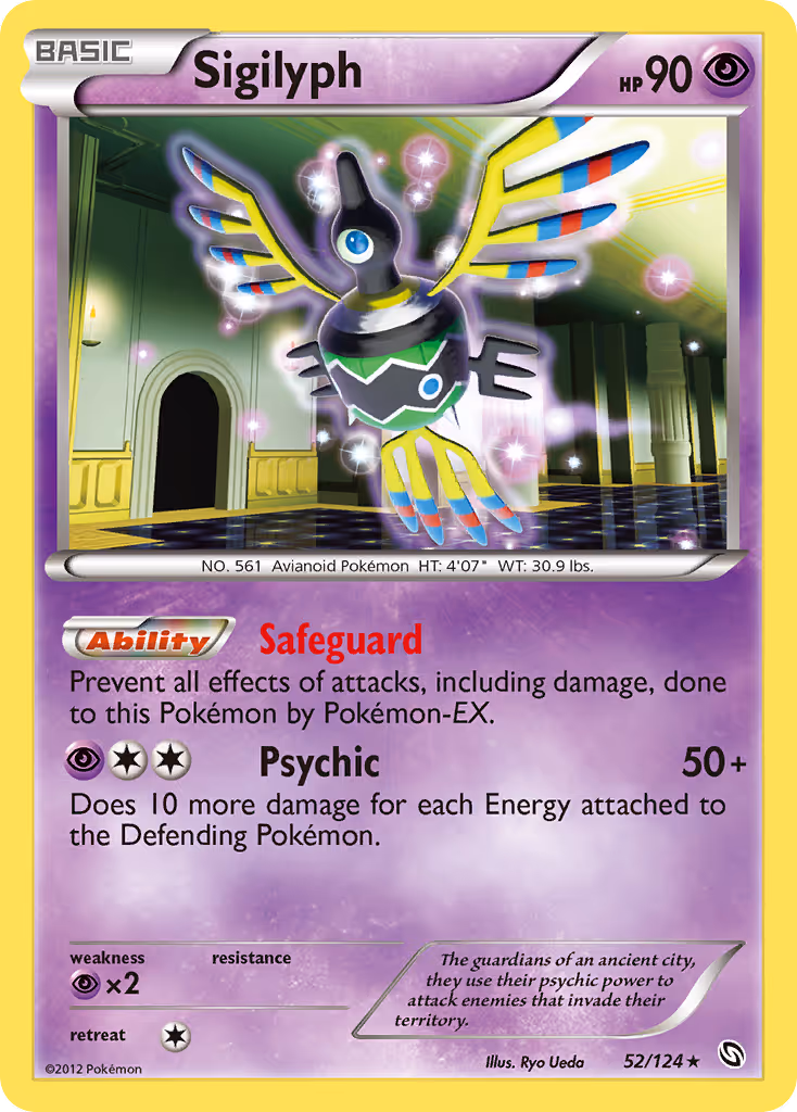 Sigilyph 52/124 Pokemon card