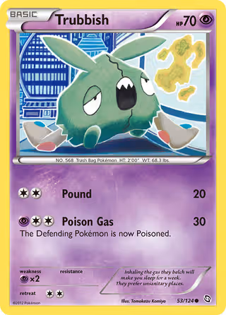 Trubbish 53/124 Pokemon card