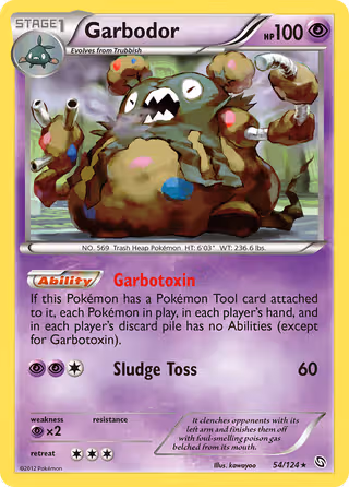 Garbodor 54/124 Pokemon card
