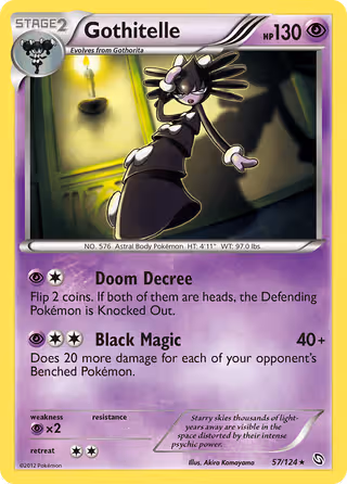 Gothitelle 57/124 Pokemon card