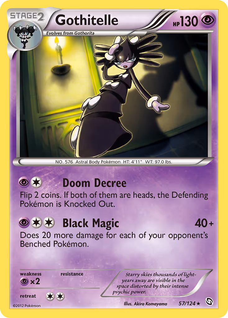 Gothitelle 57/124 Pokemon card