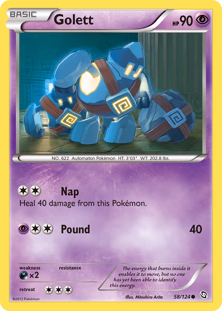 Golett 58/124 Pokemon card